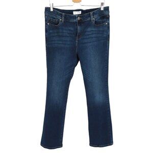 Lane Bryant Womens Plus 14 High Rise Boot Straight Fit Dark Blue Denim Jeans